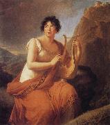 VIGEE-LEBRUN, Elisabeth Portrait of der Madame de Stael als Corinne oil on canvas